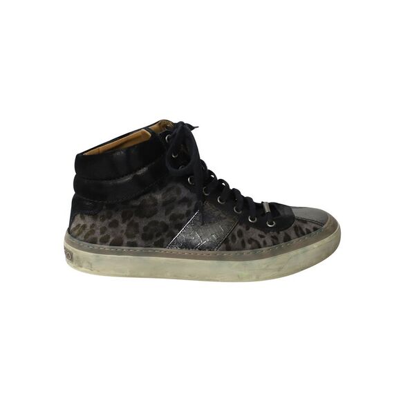 Jimmy Choo Belgravia Leopard High Top Trainers in Multicolor Leather
